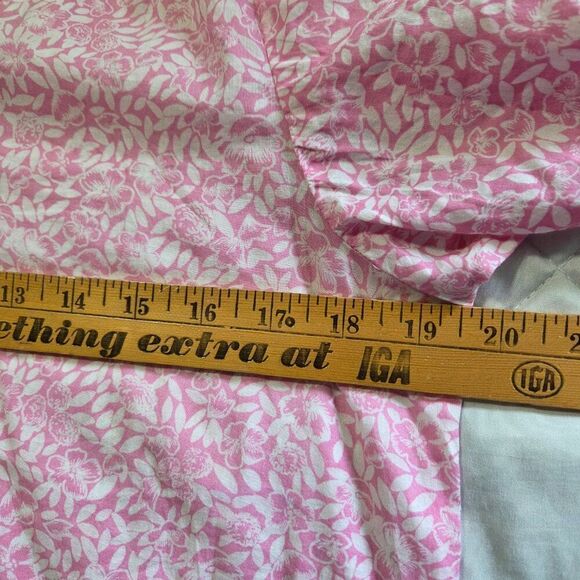 EUC LIKE NEW J CREW FLORAL PINK WHITE DAINTY V NECK COTTON TOP SIZE SMALL - Picture 14 of 15